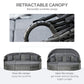 Outsunny 4 Pieces Patio Wicker Round Daybed Outdoor Rattan Garden Lounge Furniture Sets Sectional Sofa Set Grey | The Comfy Couch Canada