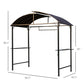 Outsunny 8x4ft BBQ Gazebo Tent Metal Frame Grill Canopy Garden Sunshade Portable Shelter Backyard w/ Side Shelf Coffee | The Comfy Couch Canada