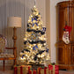 HOMCOM 6ft Prelit Artificial Christmas Tree with Blue Ornaments, Flocked Christmas Tree with LED Lights for Home Office | The Comfy Couch Canada